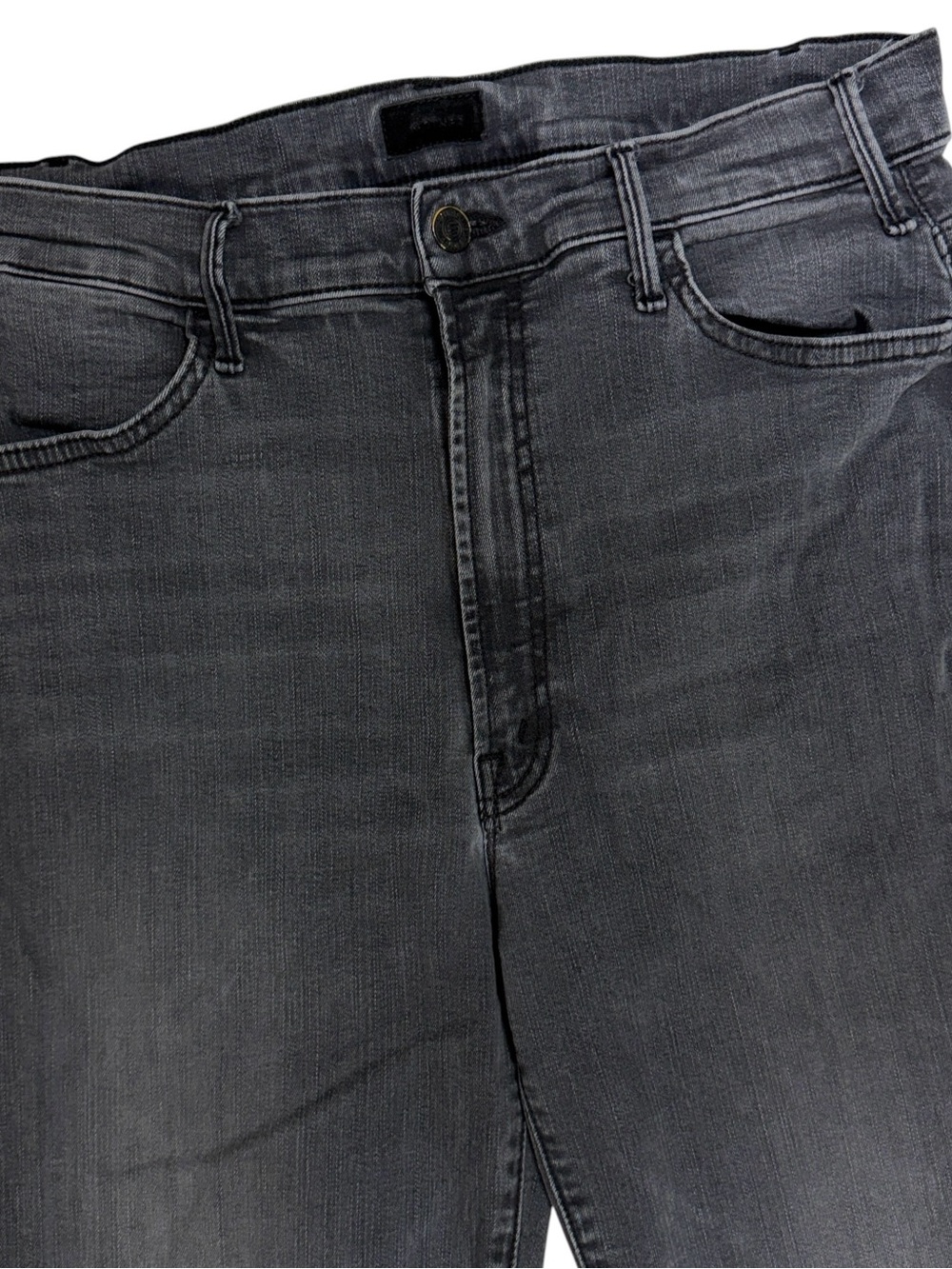Mother Jeans Women 31 Black Hustler Ankle Fray Lighting Up Lantern Stretch Flare